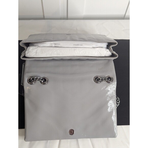 Karl Lagerfeld Lafayette - Quilted Patent Leather, Smoke, Grey, Silver - Picture 9 of 10